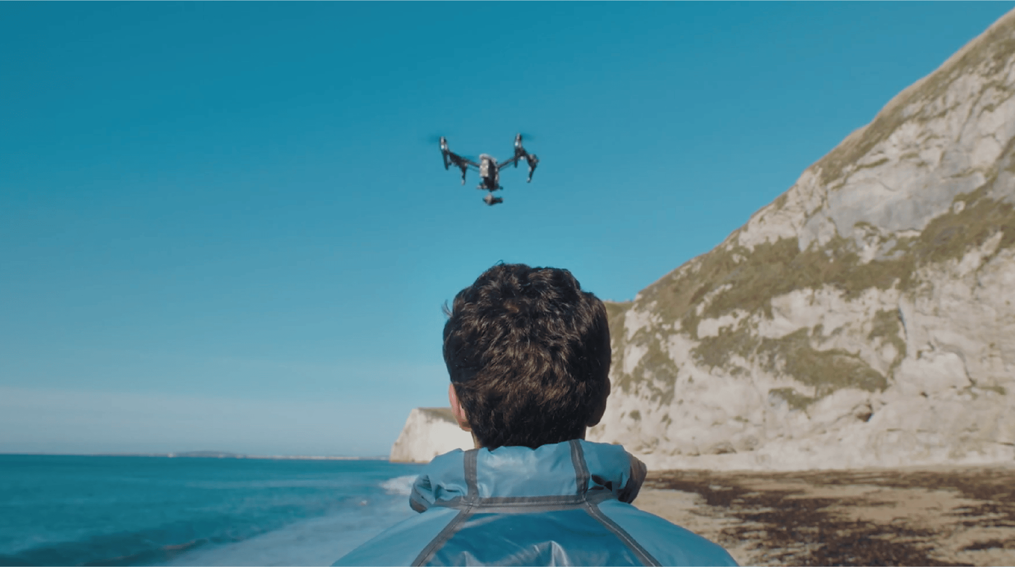 Drone over the sea